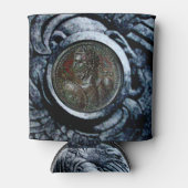 Rafraîchisseur Pour Canette MEDALLION ROMAIN ANTIQUE BRONZE, Griffins d'argent (Devant)