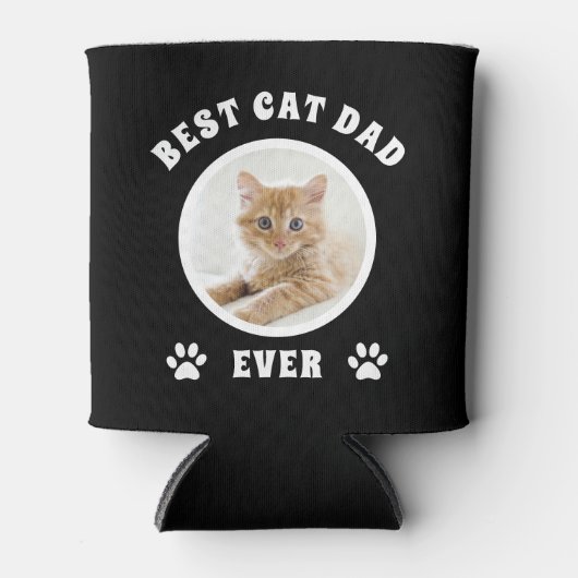 Rafraîchisseur Pour Canette Meilleur Chat Papa Jamais Personnalisé Photo Perso (Devant)