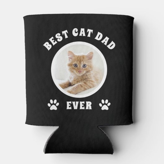 Rafraîchisseur Pour Canette Meilleur Chat Papa Jamais Personnalisé Photo Perso (Dos)