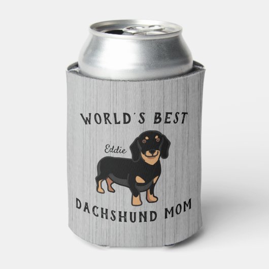 Rafraîchisseur Pour Canette Meilleur Dachshund Maman Personnalisé Nom de chien (Can devant)