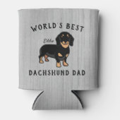 Rafraîchisseur Pour Canette Meilleur Dachshund Papa Dachshund Custom Chien Nom (Devant)