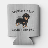 Rafraîchisseur Pour Canette Meilleur Dachshund Papa Dachshund Custom Chien Nom (Dos)