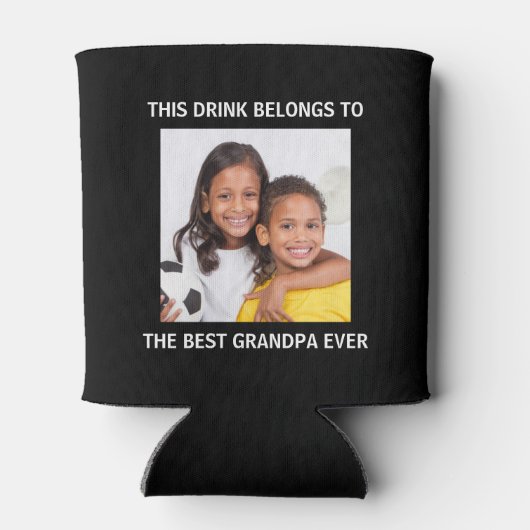 Rafraîchisseur Pour Canette Meilleur grand-père jamais photo personnalisée Noi (Dos)