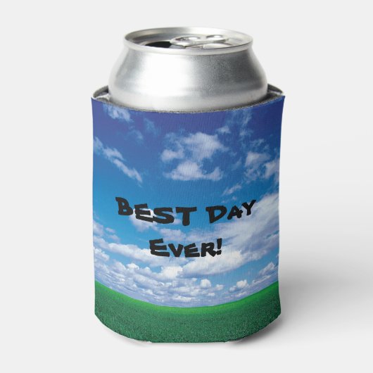 Rafraîchisseur Pour Canette Meilleur Jour Jamais ! L'herbe verte ciel bleu peu (Can devant)