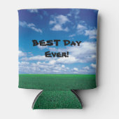 Rafraîchisseur Pour Canette Meilleur Jour Jamais ! L'herbe verte ciel bleu peu (Devant)