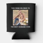 Rafraîchisseur Pour Canette Meilleur Mari Jamais Photo Personnalisée Noir (Devant)