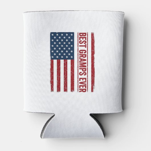 Rafraîchisseur Pour Canette Meilleur Papi Patriote Drapeau Vector Design_1 (Devant)