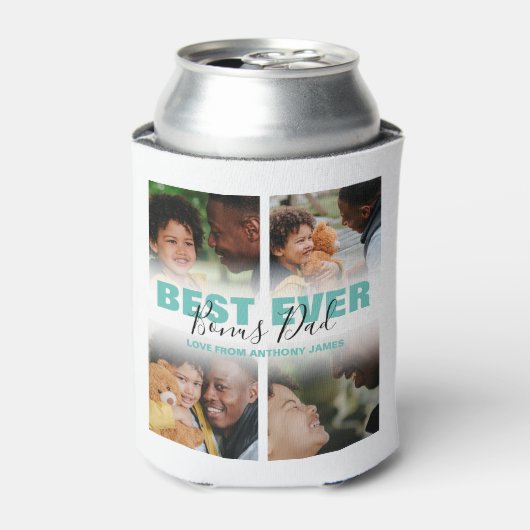 Rafraîchisseur Pour Canette Meilleur Père de Bonus d'Ever | Collage de photos (Can devant)