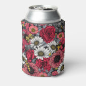 Rafraîchisseur Pour Canette Mélange de fleurs en rouge et gris (Can Dos)