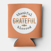 Rafraîchisseur Pour Canette Merci Grateful Blessé mignon automne Thanksgiving (Devant)