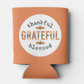 Rafraîchisseur Pour Canette Merci Grateful Blessé mignon automne Thanksgiving (Dos)
