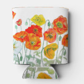 Rafraîchisseur Pour Canette Merci Motif à fleurs rouge orange (Dos)