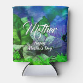 Rafraîchisseur Pour Canette MÈRE Florale bleue personnalisée (Devant)