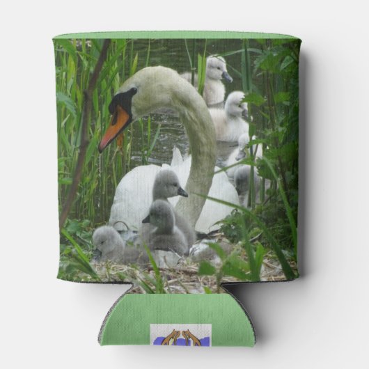 Rafraîchisseur Pour Canette Mère Swan avec bébé peut refroidir (Dos)