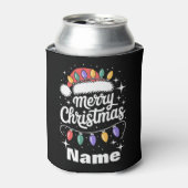 Rafraîchisseur Pour Canette Merry Christmas Lights Santa Hat Personalized Gift (Can devant)
