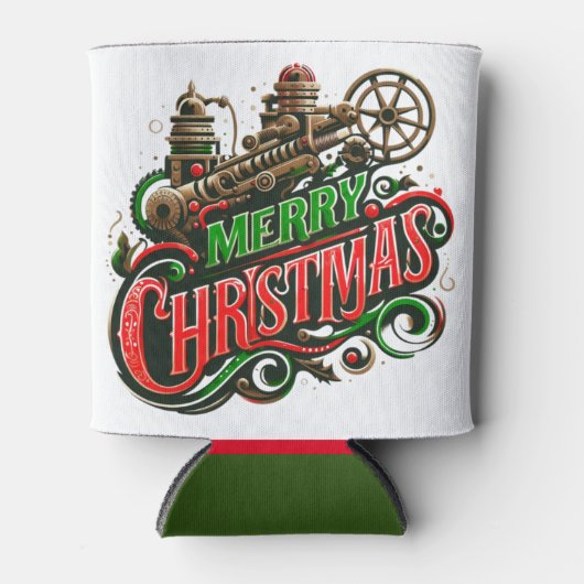 Rafraîchisseur Pour Canette Merry Christmas steampunk (Devant)