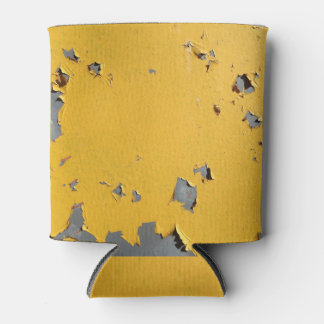 Rafraîchisseur Pour Canette Métal jaune fissuré : texture sale.