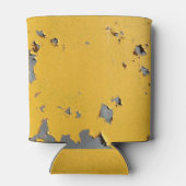 Rafraîchisseur Pour Canette Métal jaune fissuré : texture sale. (Dos)