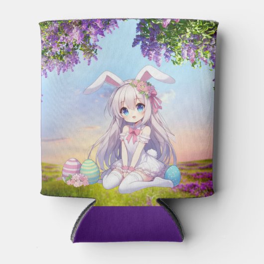 Rafraîchisseur Pour Canette mignon, lapin anime printemps/Pâques (Devant)