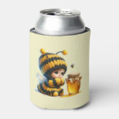 Rafraîchisseur Pour Canette Mignonne fille en costume d'abeille avec miel (Can devant)
