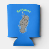 Rafraîchisseur Pour Canette Mignonne manatée bébé avec bulles illustration (Dos)