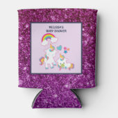 Rafraîchisseur Pour Canette Mignonne Mère et Bébé Unicornes Thème magique (Devant)