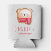 Rafraîchisseur Pour Canette Mignonne Ours Face Rouge Écharpe et Joues Rosy Ann (Dos)