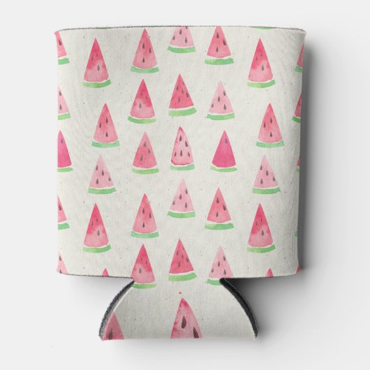 Rafraîchisseur Pour Canette Mignonne pastèque : motif d'aquarelle transparente (Devant)