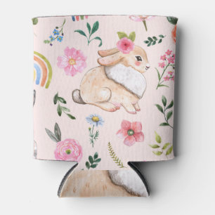 Rafraîchisseur Pour Canette Mignons lapins de Pâques modèle floral