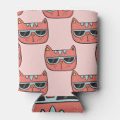 Rafraîchisseur Pour Canette Mignons visages de chat, motif sans soudure. (Dos)