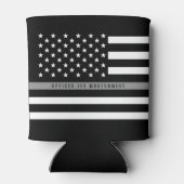Rafraîchisseur Pour Canette Mince Gris Line American Flag Monogramme (Dos)