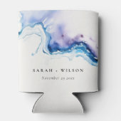 Rafraîchisseur Pour Canette Minimal Coastal Sea Beach Watercolor Wedding (Dos)