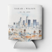 Rafraîchisseur Pour Canette Minimal Los Angeles, Californie Mariage d'aquarell (Dos)