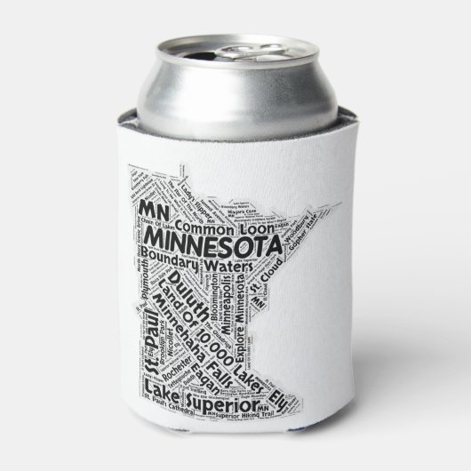 Rafraîchisseur Pour Canette Minnesota State Word Cloud (Can devant)