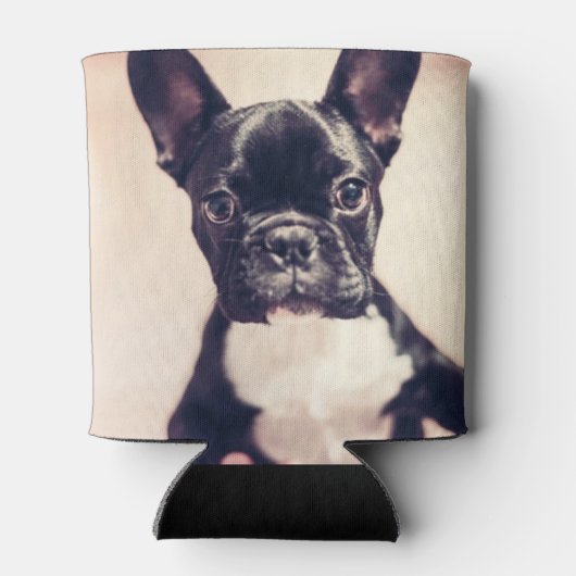 Rafraîchisseur Pour Canette Minuscule Chiot noir et blanc (Dos)