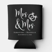 Rafraîchisseur Pour Canette Mme & Mme Lesbian Black Wedding Favor (Dos)