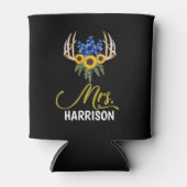 Rafraîchisseur Pour Canette Mme Nom Rustic Floral Antlers Mariage (Devant)