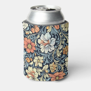 Rafraîchisseur Pour Canette Modèle botanique de couleur bleue de style vintage