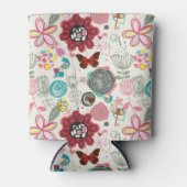 Rafraîchisseur Pour Canette Modèle floral dans style rétro 5 (Devant)