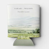 Rafraîchisseur Pour Canette Moderne Chic Aquarelle Vignoble Paysage Mariage (Dos)