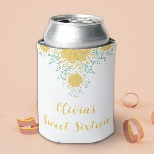 Rafraîchisseur Pour Canette Moderne Chic Boho Floral Sweet 16 Anniversaire