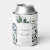 Rafraîchisseur Pour Canette Moderne Chic vert feuillage Tropical Mariage (Can devant)