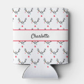 Rafraîchisseur Pour Canette Moderne drôle renne de Noël blanc élégant (Dos)