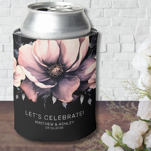 Rafraîchisseur Pour Canette Moderne Élégant Mariage Rose Foncé Floral