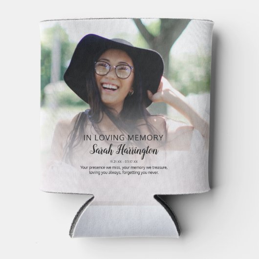 Rafraîchisseur Pour Canette Moderne En Mémoire Amoureuse | Mémorial photo (Devant)