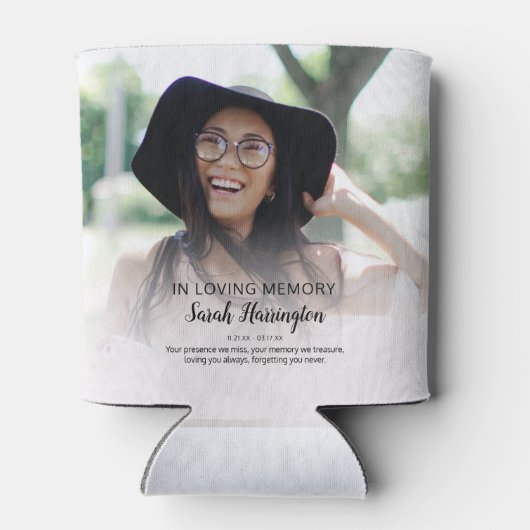 Rafraîchisseur Pour Canette Moderne En Mémoire Amoureuse | Mémorial photo (Dos)