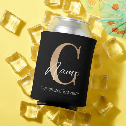Rafraîchisseur Pour Canette Moderne Monogramme Initial C & Nom Personnalisé (Été in situ)