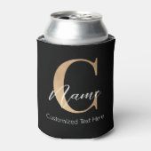 Rafraîchisseur Pour Canette Moderne Monogramme Initial C & Nom Personnalisé (Can devant)