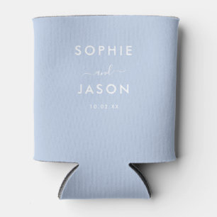 Rafraîchisseur Pour Canette Moderne Simple élégant Mariage Script pastel bleu