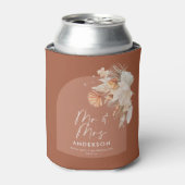 Rafraîchisseur Pour Canette moderne terre cuite bohème pampas herbe mariage (Can devant)